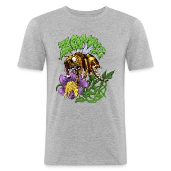 Zombee - T-shirt près du corps Homme - gris chiné - Devant - Nik (191cm)