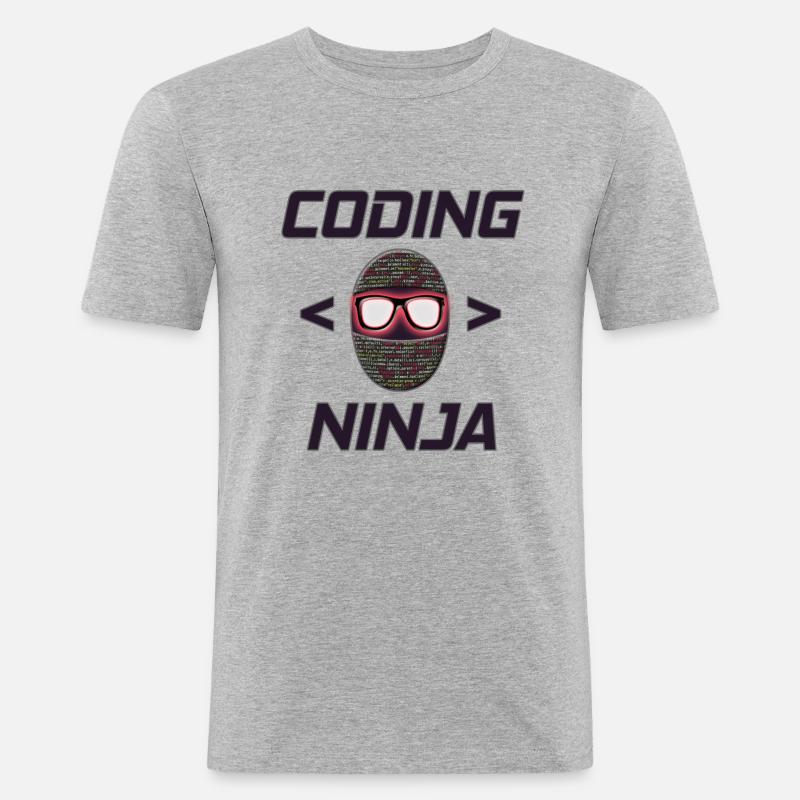 Programmer, Coding Ninja, Gift - Men's Slim Fit T-Shirt - heather grey