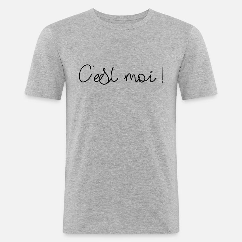 Ich bin es! - Männer Slim Fit T-Shirt - Grau meliert
