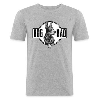 Hund Papa - Männer Slim Fit T-Shirt - Grau meliert - Vorne - Nik (191cm)