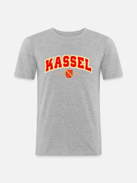 Kassel - Männer Slim Fit T-Shirt - Grau meliert
