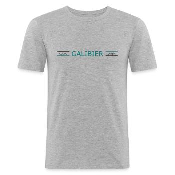 Col du Galibier - T-shirt près du corps Homme - gris chiné - Devant - Nik (191cm)