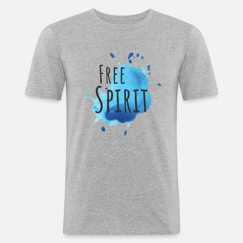 libre - libre, âme libre - T-shirt près du corps Homme - gris chiné