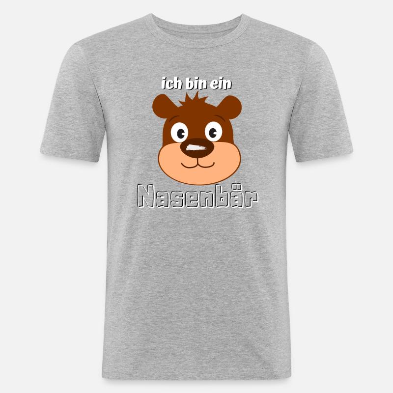 ich bin ein Nasenbär - Männer Slim Fit T-Shirt - Grau meliert