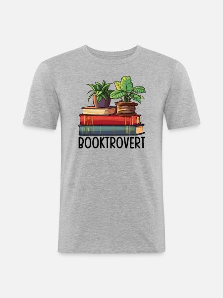 Booktrovert - Men's Slim Fit T-Shirt - heather grey