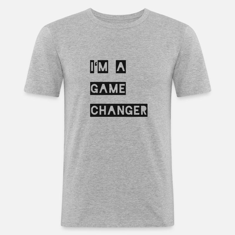 I'm a gamechanger Geschenk - Männer Slim Fit T-Shirt - Grau meliert