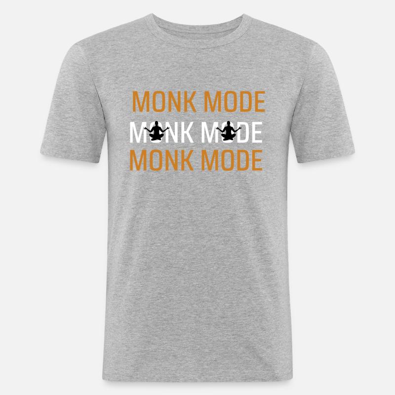 Mönch Meditationsmodus - Männer Slim Fit T-Shirt - Grau meliert