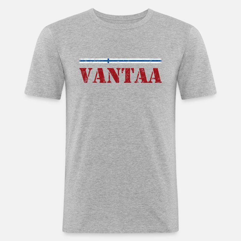 Vantaa - Männer Slim Fit T-Shirt - Grau meliert
