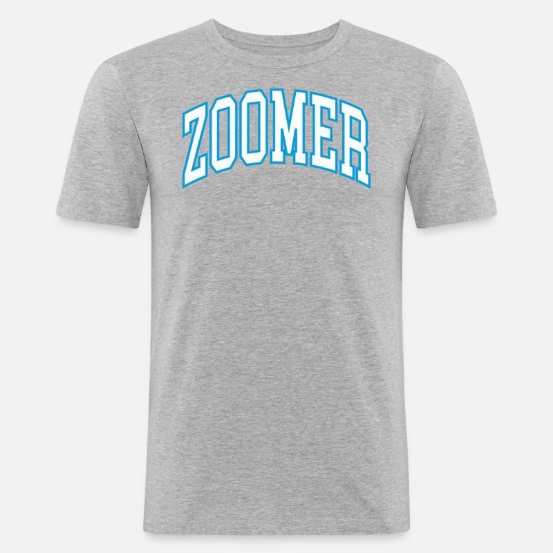 Zoomer - Männer Slim Fit T-Shirt - Grau meliert