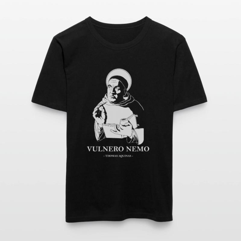Citation de Vulnero Nemo catholique Saint Thomas d'Aquin T-shirt près du corps Homme