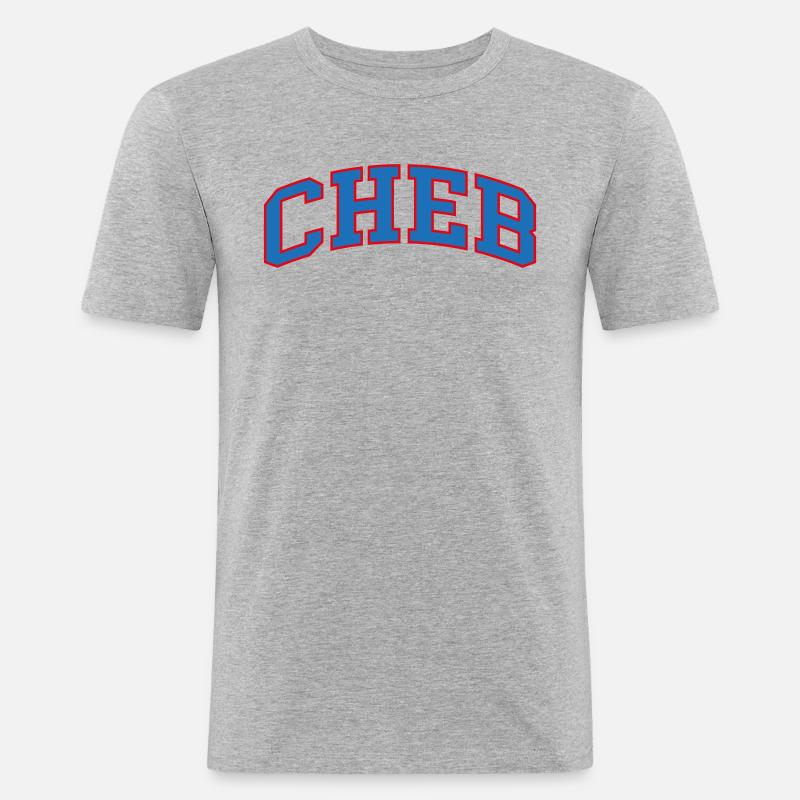 Cheb - Männer Slim Fit T-Shirt - Grau meliert