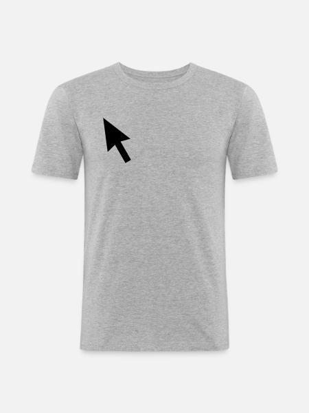 Mauszeiger - Männer Slim Fit T-Shirt - Grau meliert