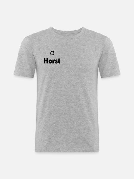 Alpha Horst - Männer Slim Fit T-Shirt - Grau meliert