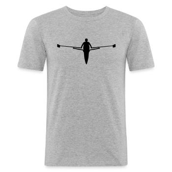 Rudern, Ruderer, Rowing - Männer Slim Fit T-Shirt - Grau meliert - Vorne - Nik (191cm)