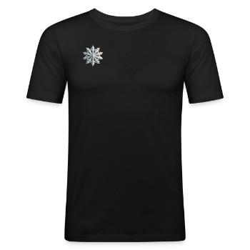 Polygone de flocon de neige - T-shirt près du corps Homme - noir - Devant - Nik (191cm)