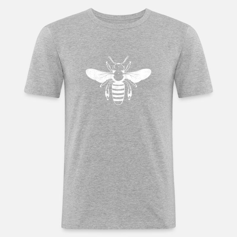 Biene Imker - Männer Slim Fit T-Shirt - Grau meliert