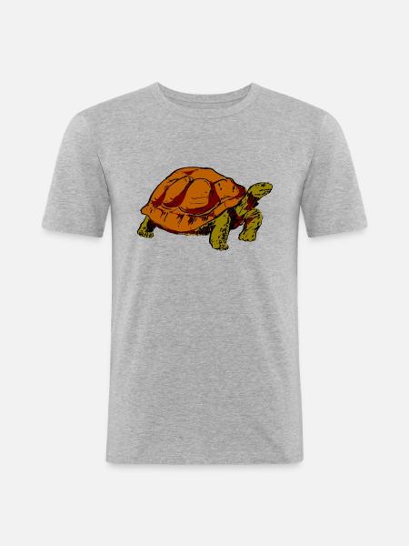 turtle - Men's Slim Fit T-Shirt - heather grey