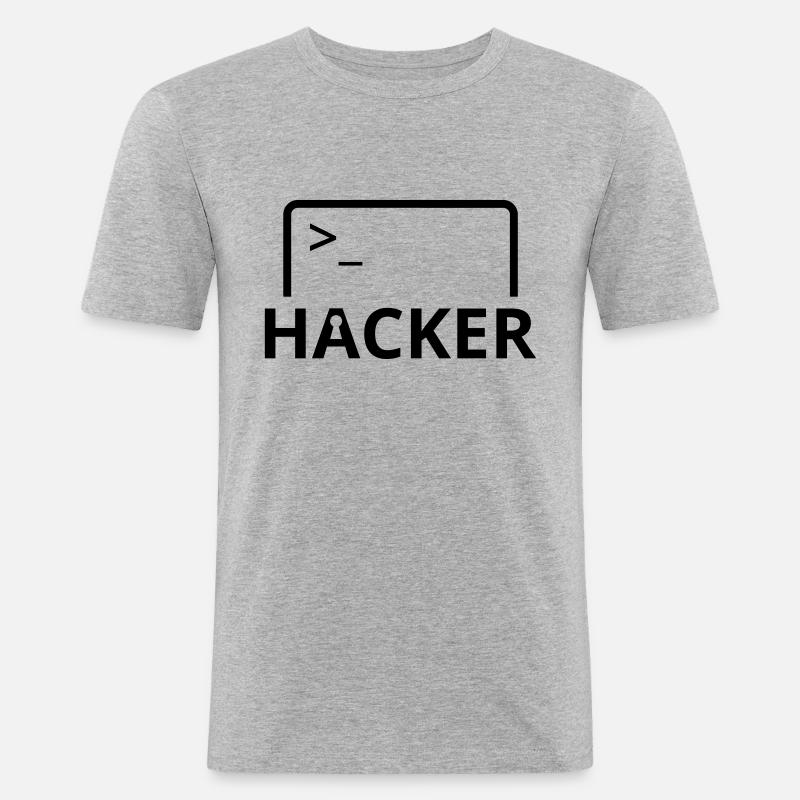 Hacker computer scientist computer programmer - Men's Slim Fit T-Shirt - heather grey