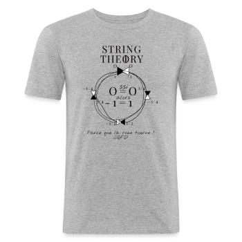 STRING THEORY - Men's Slim Fit T-Shirt - heather grey - Front - Nik (191cm)