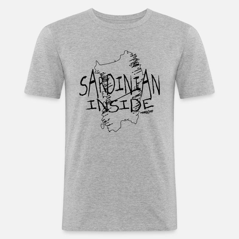 Sardinian Inside - Männer Slim Fit T-Shirt - Grau meliert