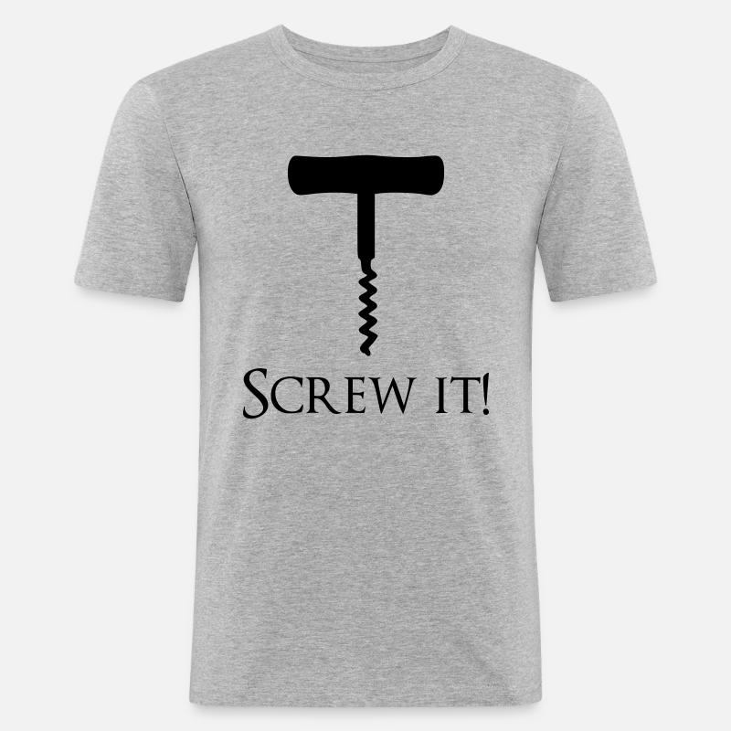 Screw it! - Männer Slim Fit T-Shirt - Grau meliert