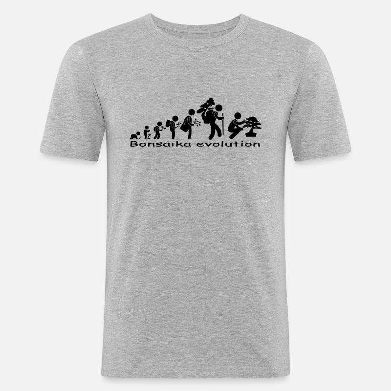 pictot_evolution - Männer Slim Fit T-Shirt - Grau meliert