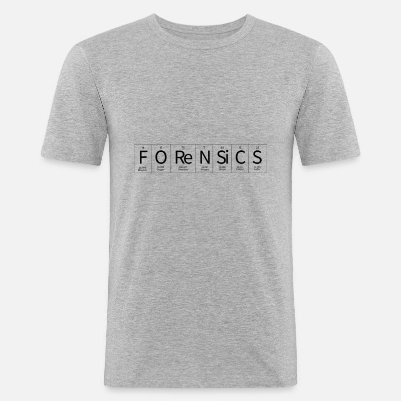 Spurensicherung - Kripo Polizei Kriminaltechnik - Männer Slim Fit T-Shirt - Grau meliert