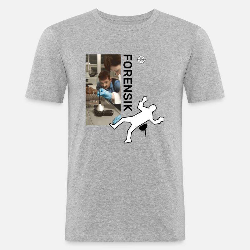 Spurensicherung - Kripo Polizei Kriminaltechnik - Männer Slim Fit T-Shirt - Grau meliert