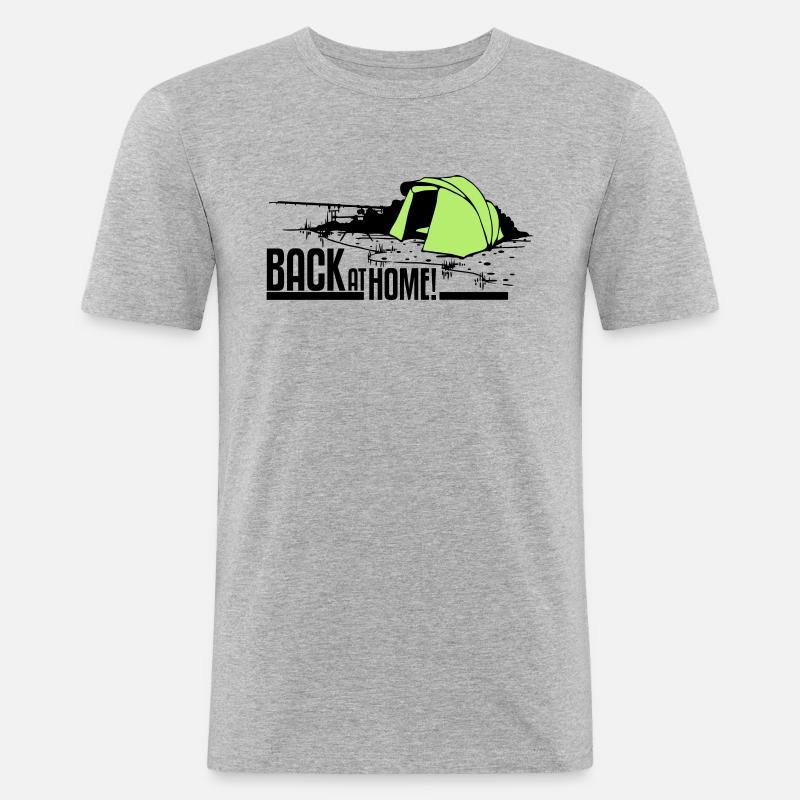 Back at home! - Männer Slim Fit T-Shirt - Grau meliert