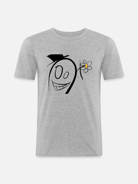 Crazy male - Men's Slim Fit T-Shirt - heather grey