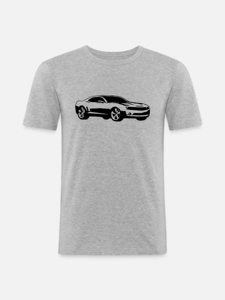Musclecar - Männer Slim Fit T-Shirt - Grau meliert