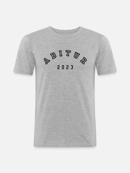 Abi 23 Abitur 2023 - Männer Slim Fit T-Shirt - Grau meliert