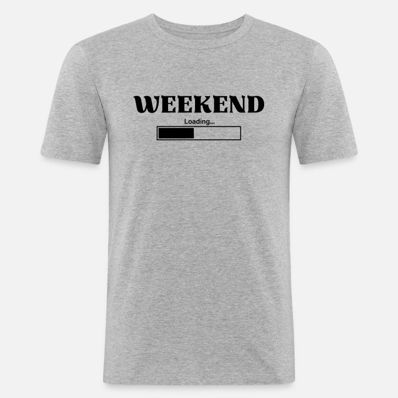 Weekend loading - Männer Slim Fit T-Shirt - Grau meliert