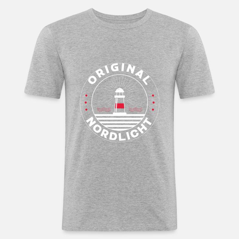 Original Nordlicht - Männer Slim Fit T-Shirt - Grau meliert