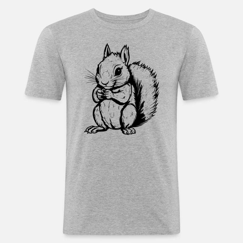 Ein Eichhörnchen - Männer Slim Fit T-Shirt - Grau meliert