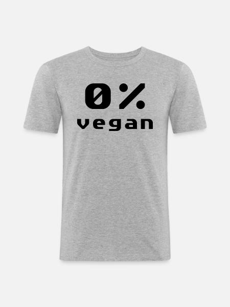 Anti vegan zero percent - Men's Slim Fit T-Shirt - heather grey