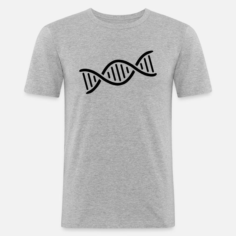 DNA Doppelhelix Logo - Männer Slim Fit T-Shirt - Grau meliert