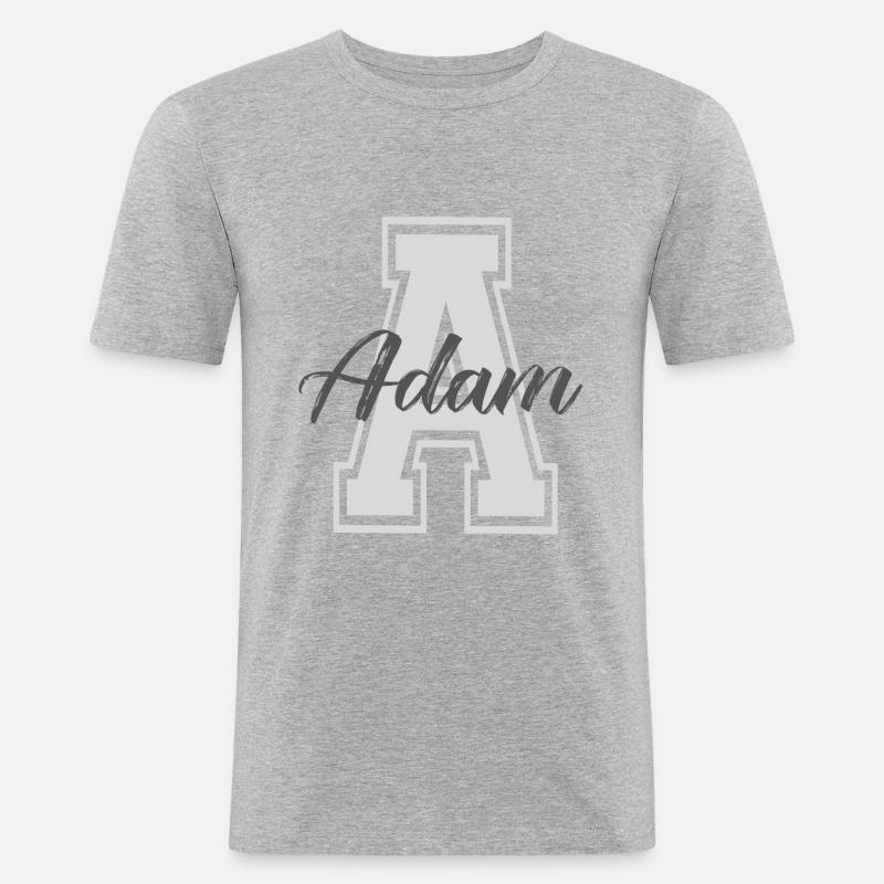 first name ADAM party name tshirt personalized adam - Men's Slim Fit T-Shirt - heather grey