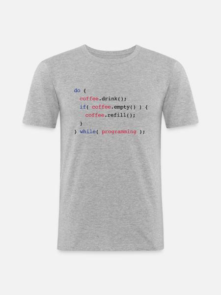 Programmation de la recharge de code café - T-shirt près du corps Homme - gris chiné