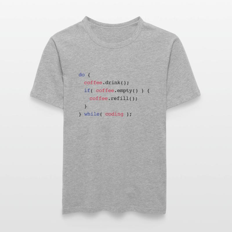 Code Coffee Refill Coding Obcisła koszulka męska