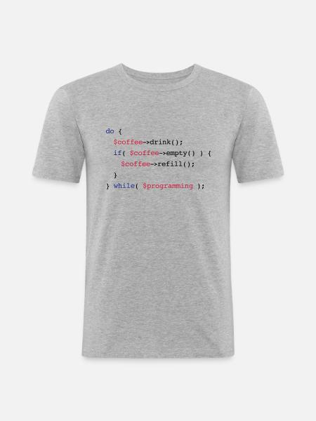Code Coffee Refill Programming PHP - Men's Slim Fit T-Shirt - heather grey