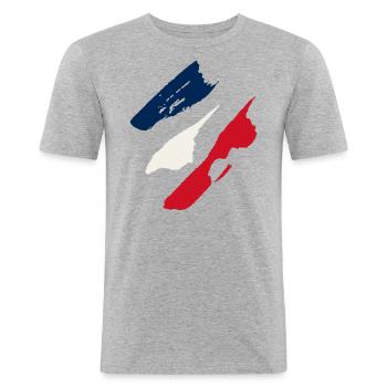 France - T-shirt près du corps Homme - gris chiné - Devant - Nik (191cm)