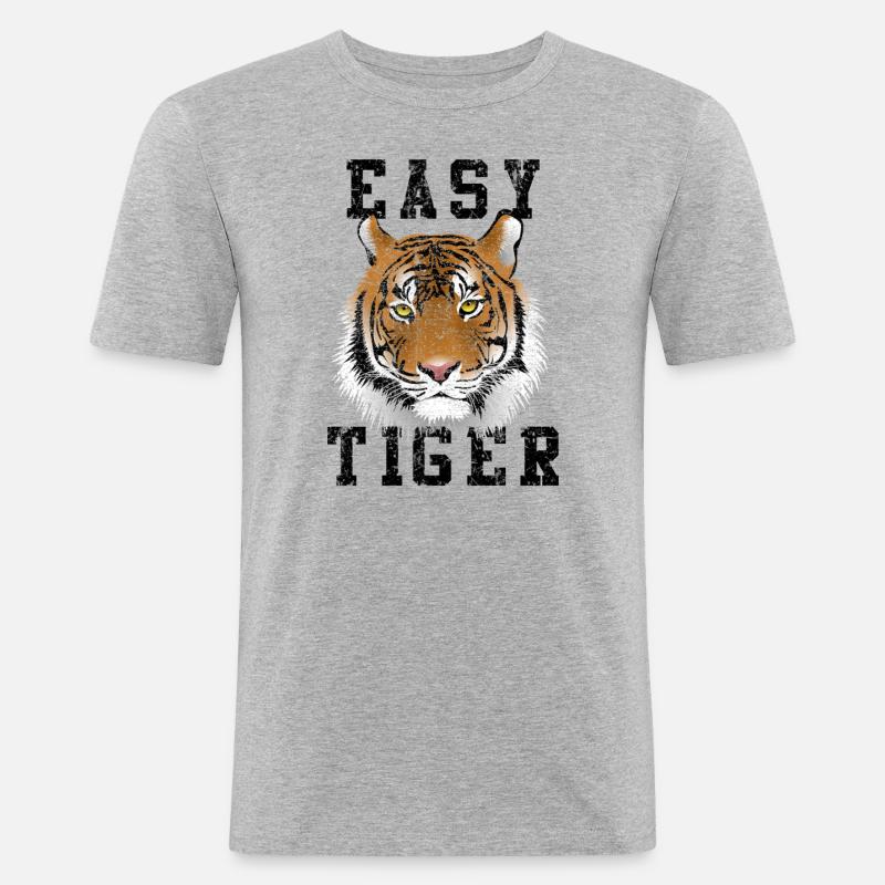 Tigre facile - Maglietta aderente da uomo - grigio melange