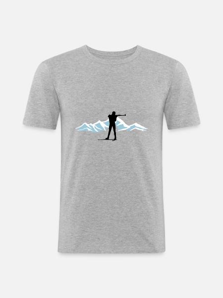 Biathlon and mountain - Men's Slim Fit T-Shirt - heather grey