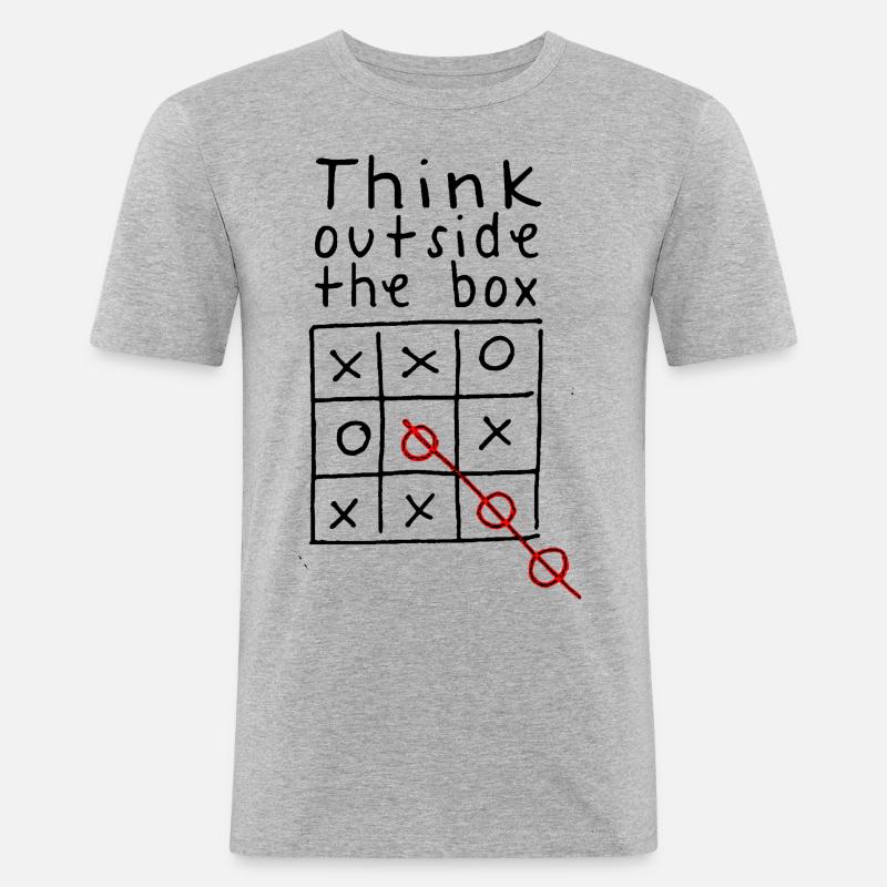 think outside the box - Männer Slim Fit T-Shirt - Grau meliert
