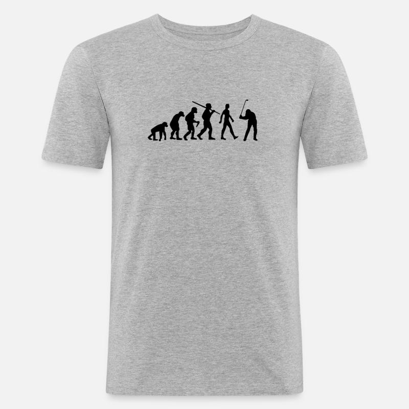 Golf Evolution Golfer - Männer Slim Fit T-Shirt - Grau meliert