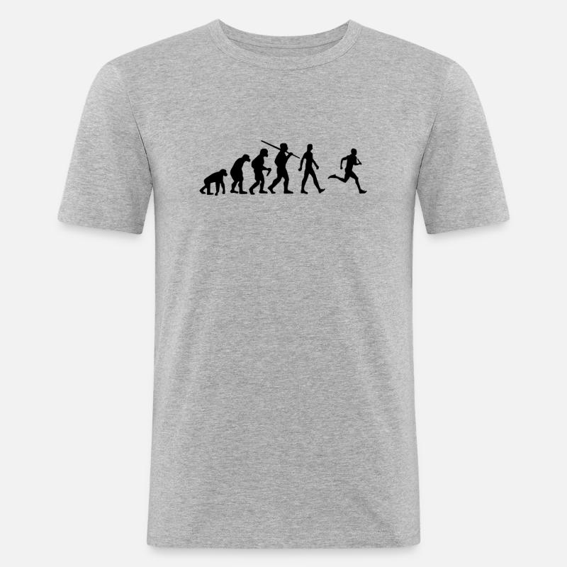 Läufer Evolution Joggen - Männer Slim Fit T-Shirt - Grau meliert