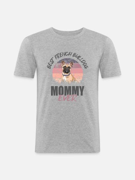 French Bulldog - Men's Slim Fit T-Shirt - heather grey