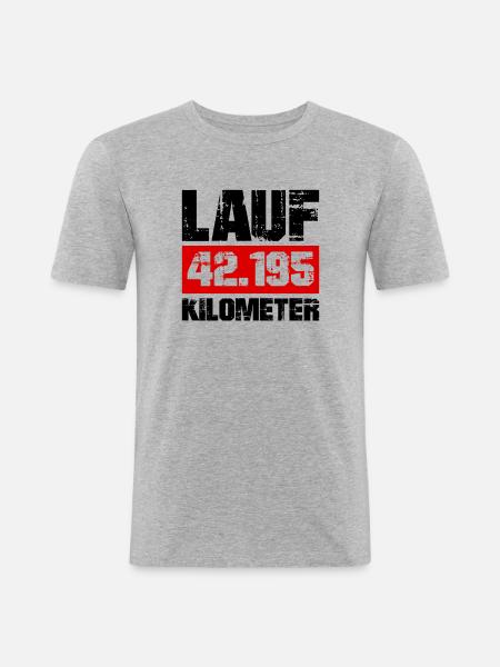 Run 26.2 mile marathon challenge - Men's Slim Fit T-Shirt - heather grey
