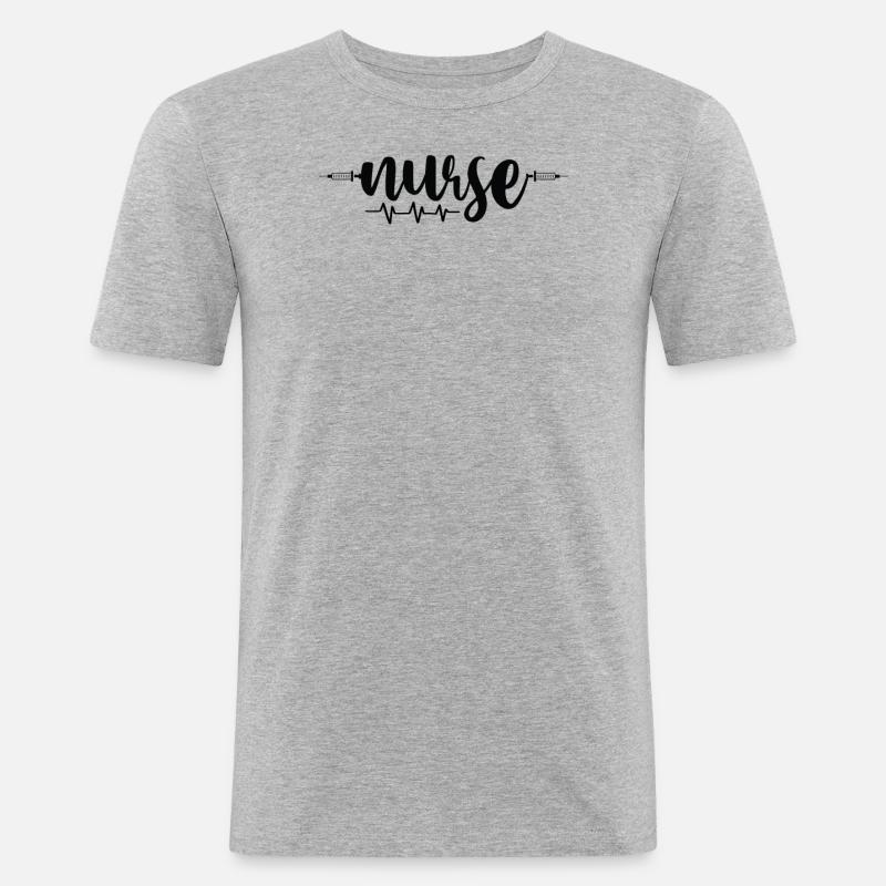 Krankenschwester - Männer Slim Fit T-Shirt - Grau meliert